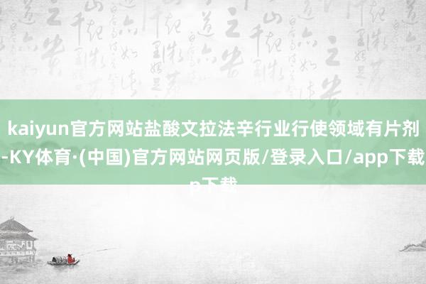 kaiyun官方网站盐酸文拉法辛行业行使领域有片剂-KY体育·(中国)官方网站网页版/登录入口/app下载